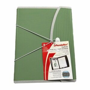 VTG Pendaflex PadFolio Green 7 Pocket Expanding File Portfolio Writing Pad New